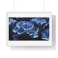 Iris Petals, Blue Vibrant Art 'Designed by AI' Framed Print