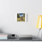 Adorable Robot Exploring a Spring Meadow 'Designed by AI', Art Print on Canvas