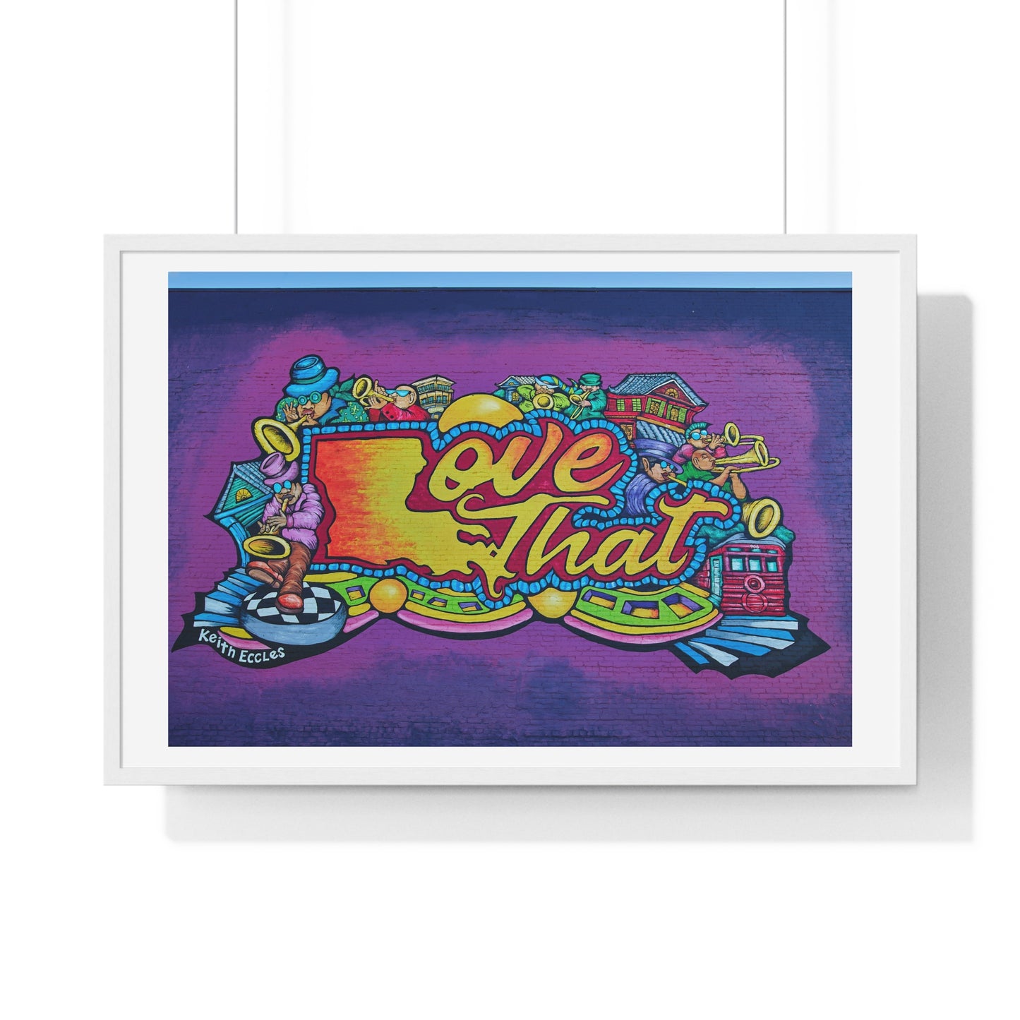 The 'Love That' Mural by Keith Eccles in Gretna, Louisiana, Framed Art Print