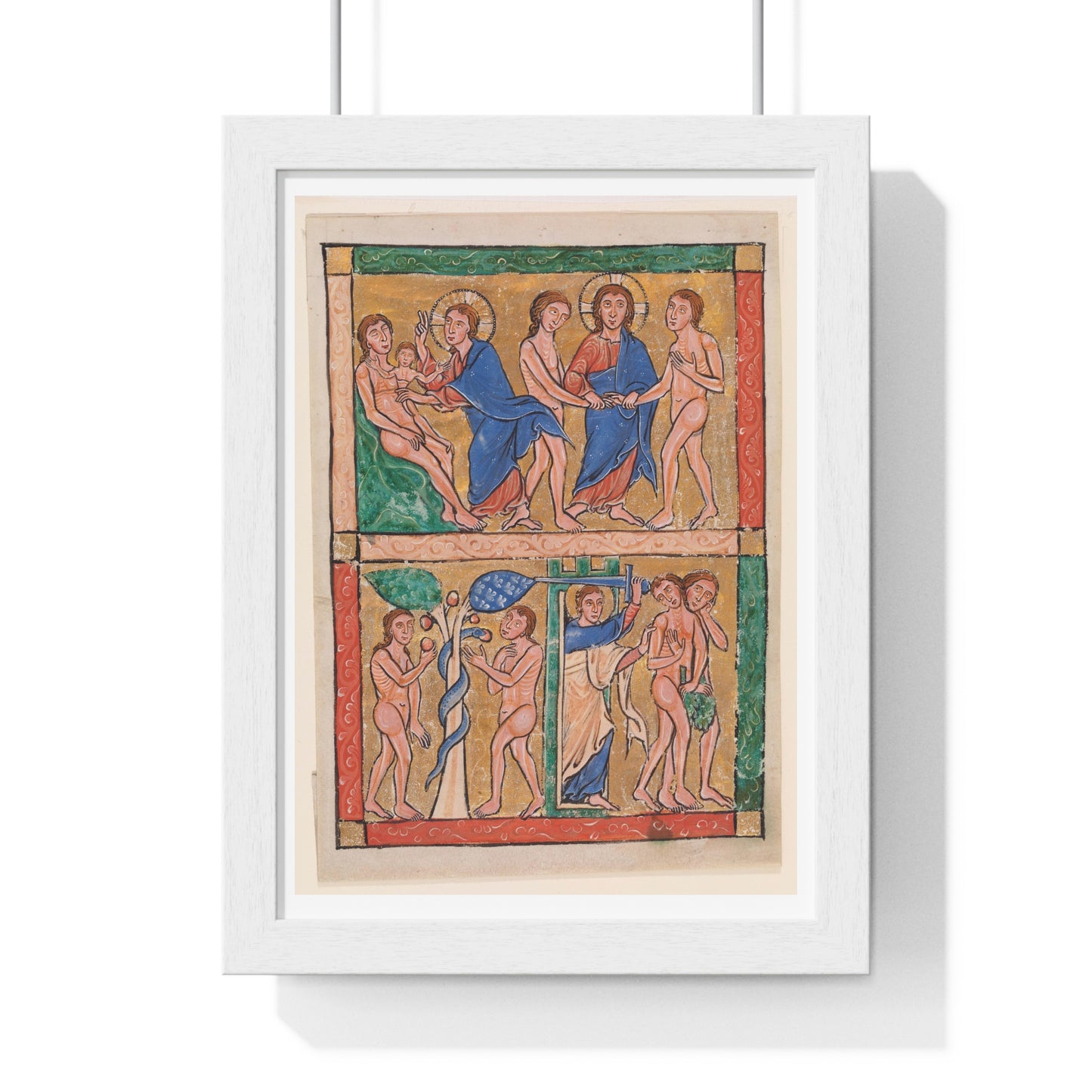 Scenes from the Book of Genesis: the Creation of Eve, the Marriage of Adam and Eve, the Temptation, and the Expulsion (circa 1250) from the Original, Framed Art Print