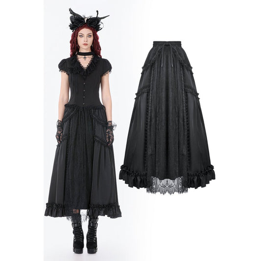 Dark in Love Belladonna Floor-Length Vintage Skirt