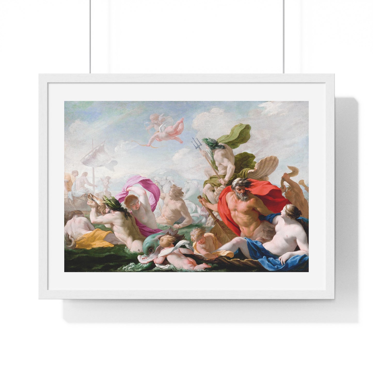 Marine Gods Paying Homage to Love (1636–1638) by Eustache Le Sueur, from the Original, Framed Art Print