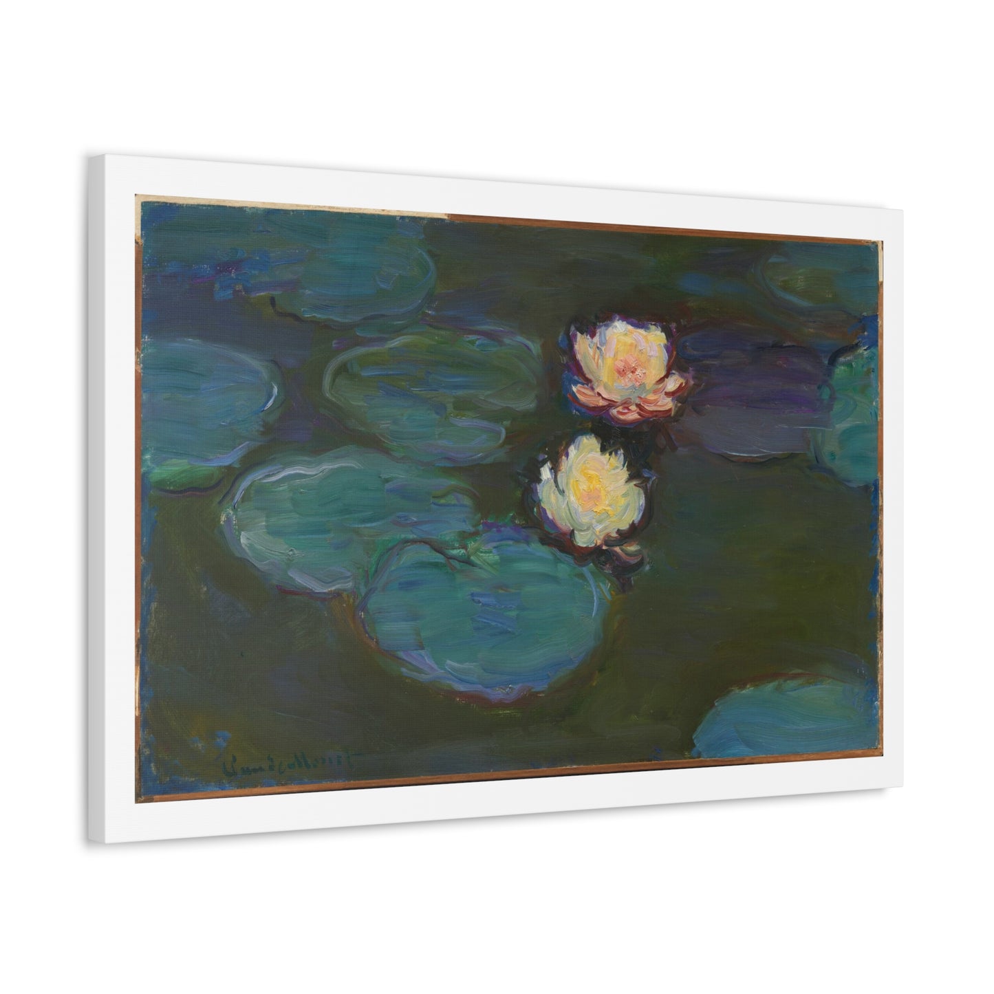 Nympheas (1916-1919) by Claude Monet from the Original, Art Print on Satin Canvas