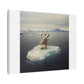 Arctic Adventure Dog, Surrealist Stretched Canvas Wall Art