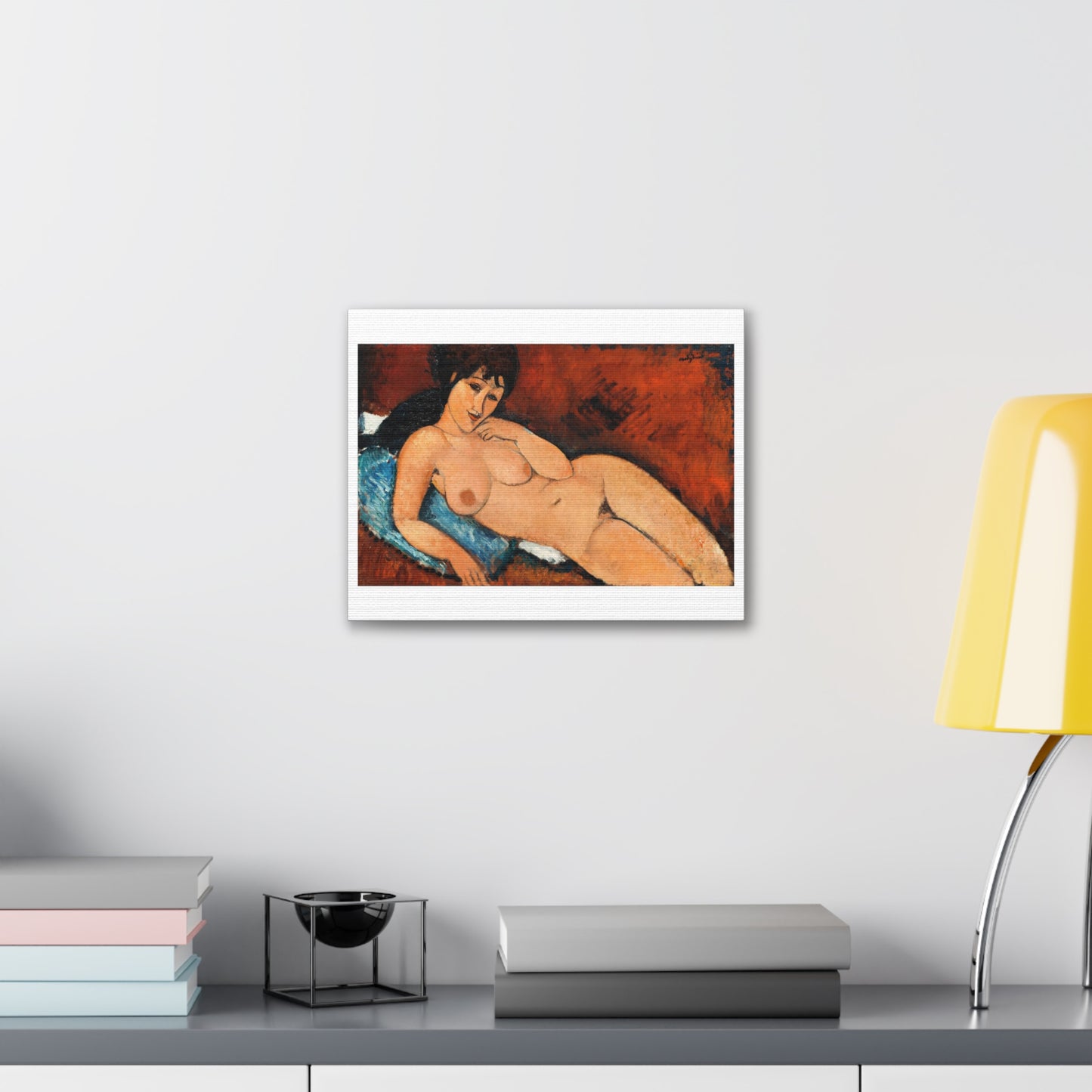 Nude on a Blue Cushion (1917) by Amedeo Modigliani, Canvas Art Print from the Original