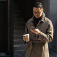 Vireous British-Style Classic Houndstooth Men's Woollen Coat
