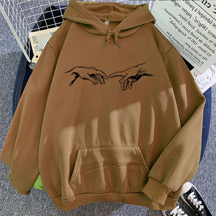 Michelangelo's 'Creation of Adam' Sketch Design Hoodie