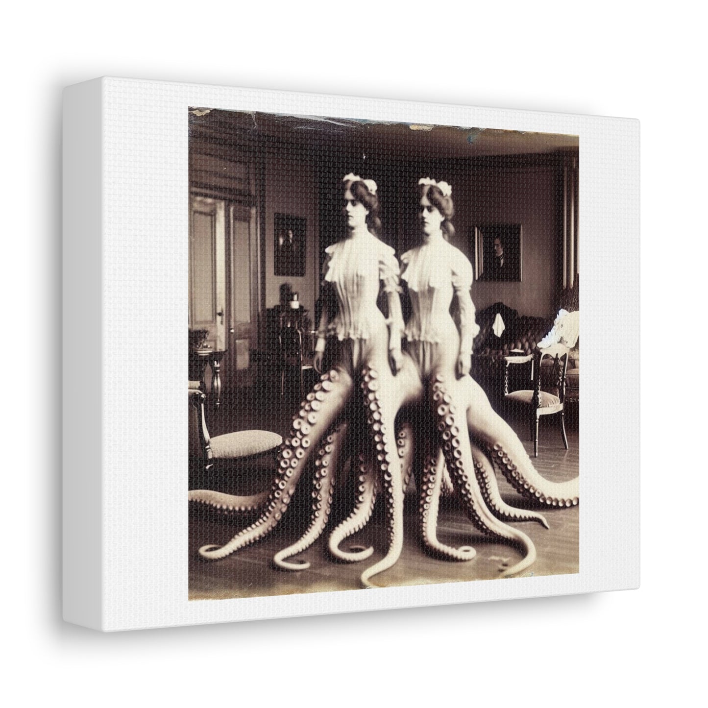 Circus Sideshow Twins 'Designed by AI' Art Print on Canvas