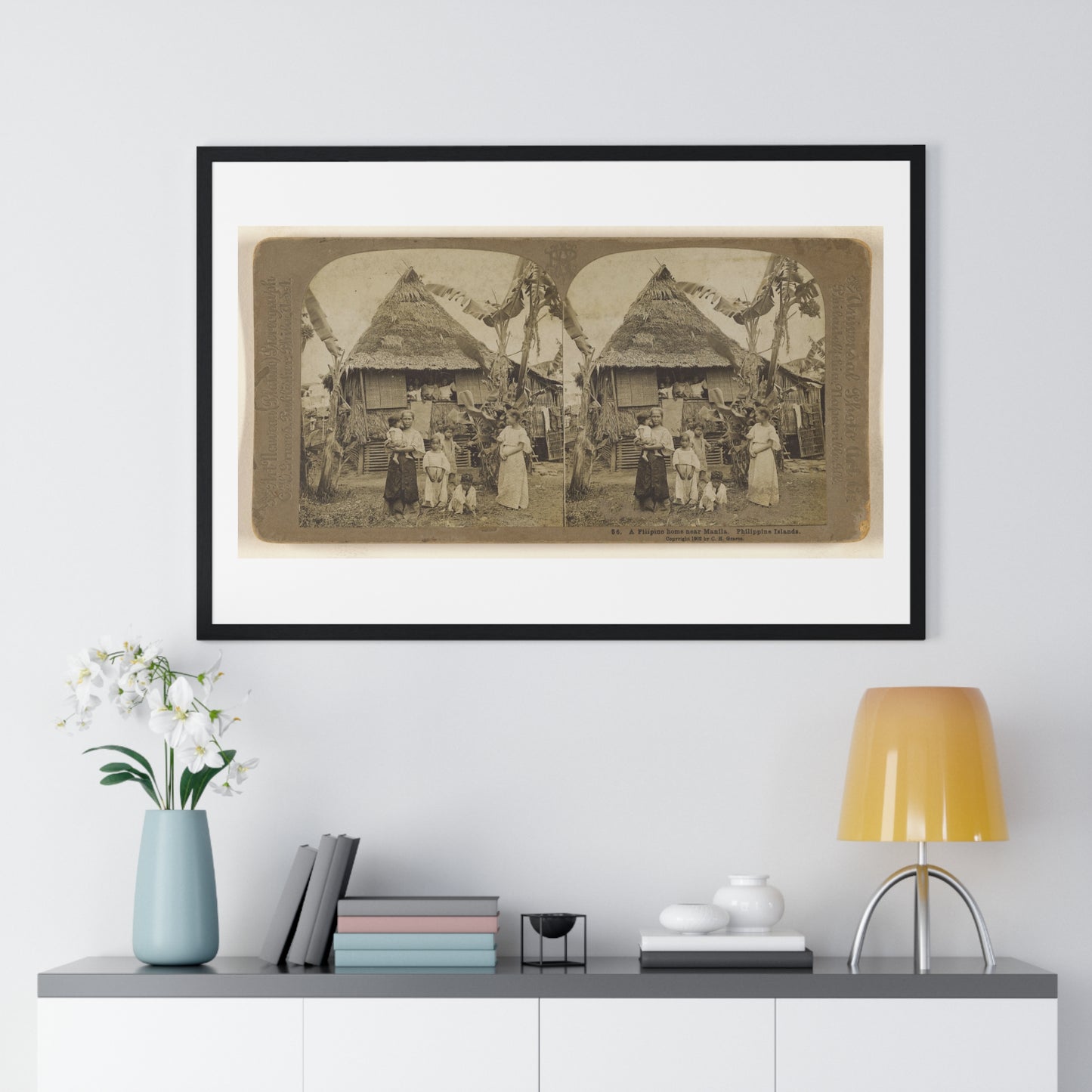 A Filipino Home Near Manila, Philippine Islands (1902) by Carleton H Graves, from the Original, Framed Print