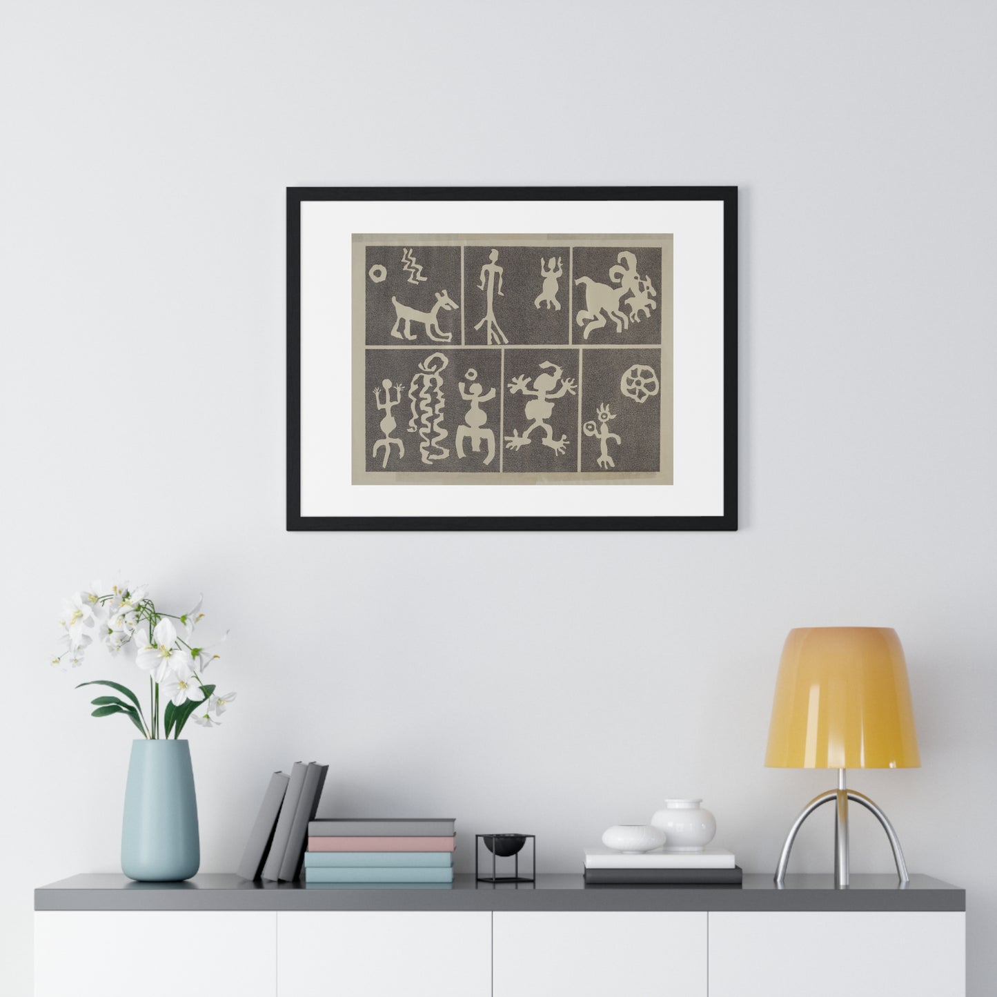 Petroglyph Design (1935-1942) by Lala Eve Rivol, from the Original, Framed Art Print