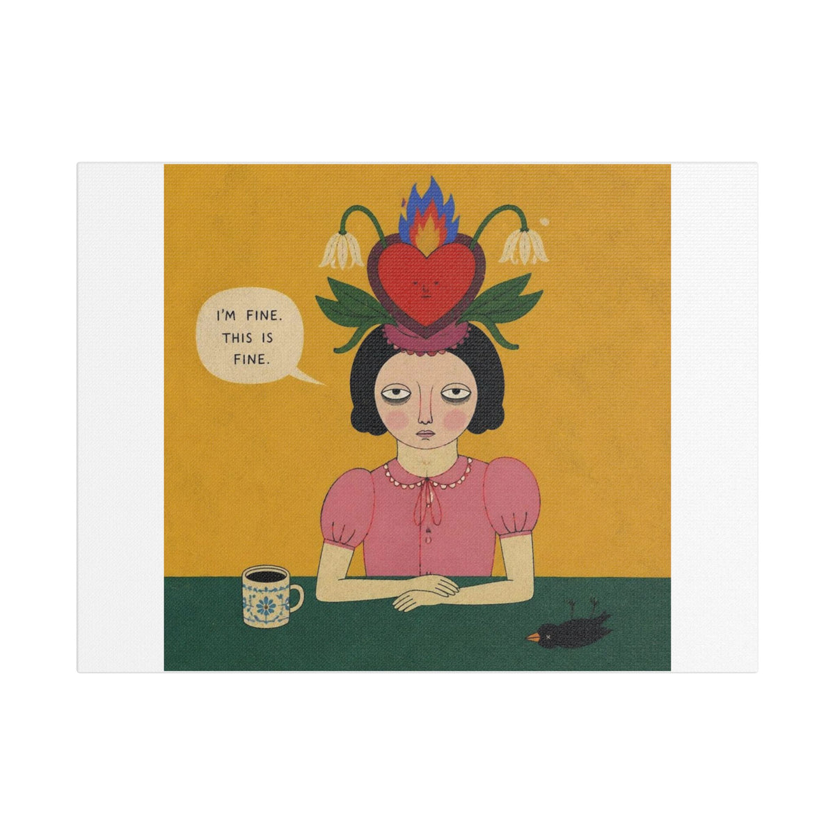 I'm Fine, Cartoon Art Print on Canvas