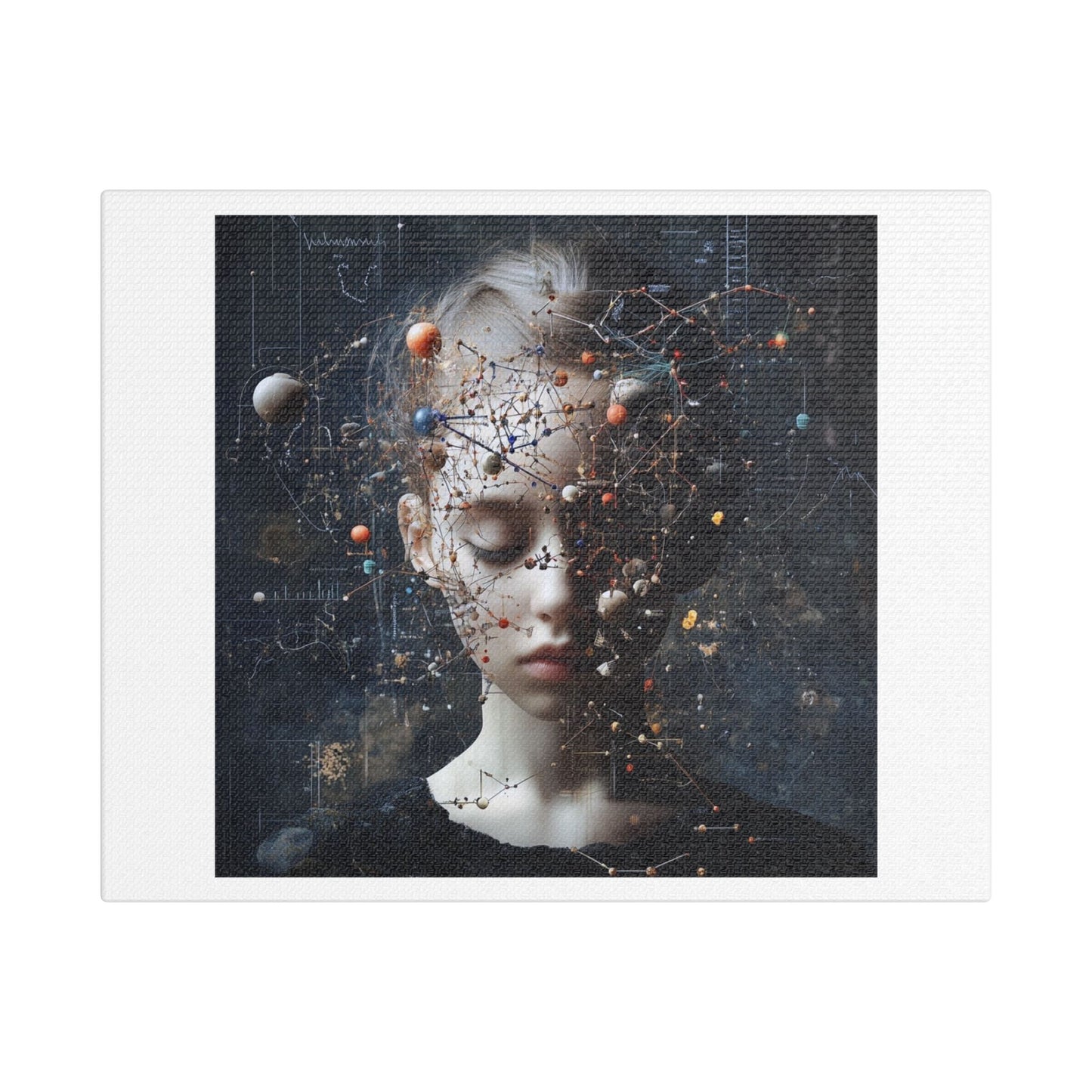 Human Consciousness in the Cosmos, Abstract Art 'Designed by AI' Print on Canvas