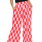 Avant Garde Minimalist Check-Print Pleated Women's Trousers