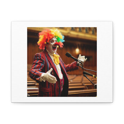 Clown Making a Speech In British Parliament digital art 'Designed by AI' on Canvas