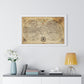 Antique Textile World Map Sampler (1790s) from the Original, Framed Print