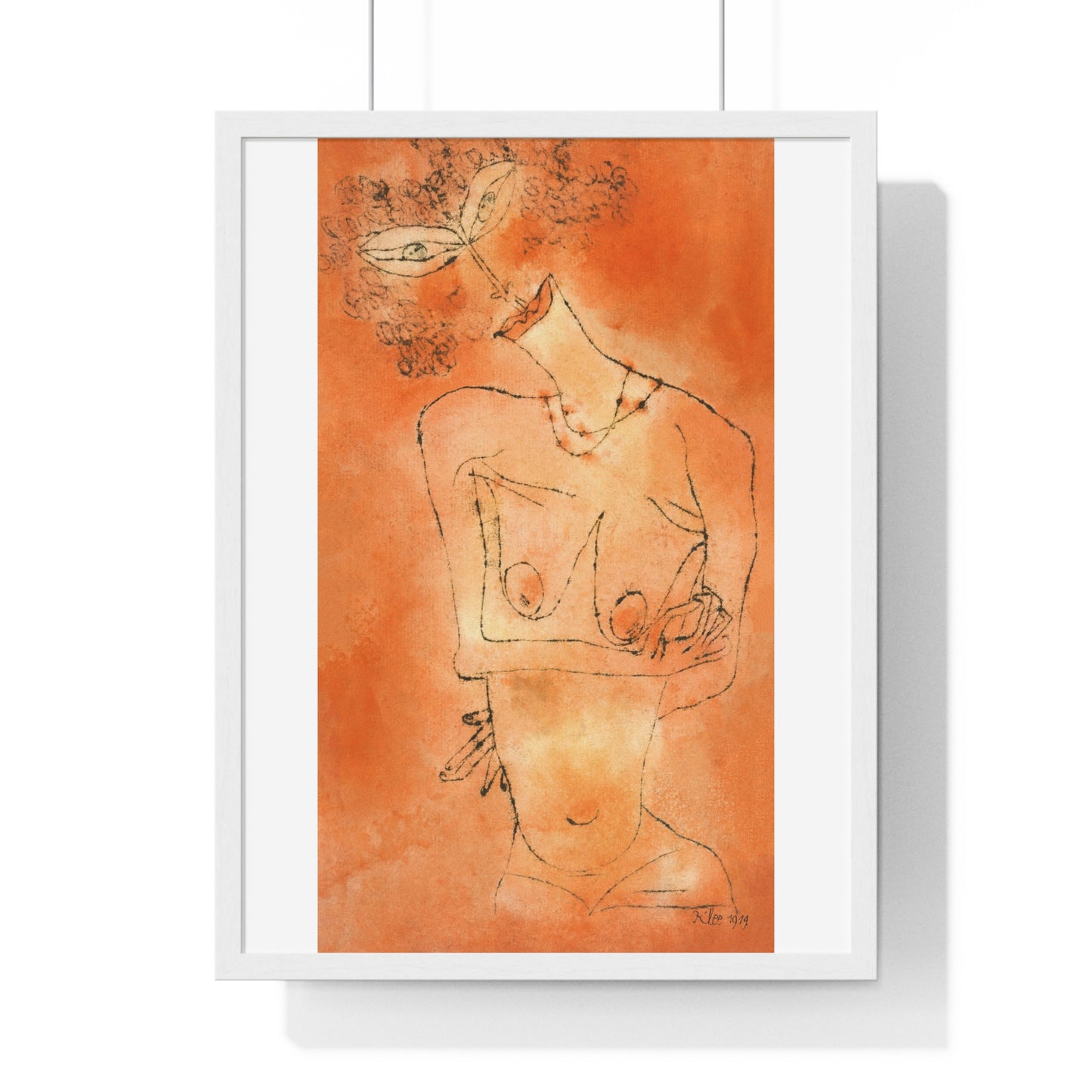 Lady Inclining Her Head (1919) by Paul Klee, from the Original, Wooden Framed Print