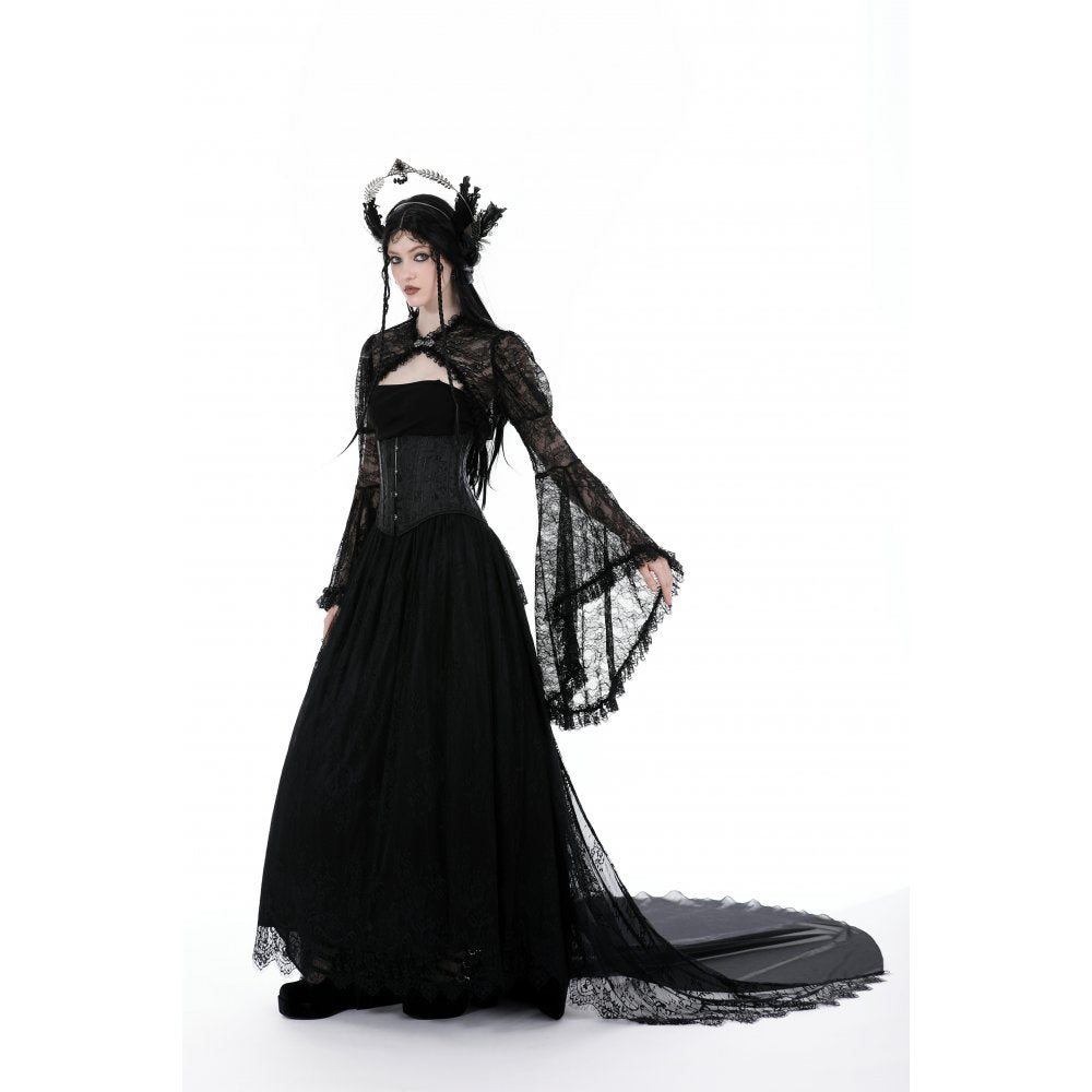 Dark in Love Belladonna Lace-Bell Sleeve Goth Shrug