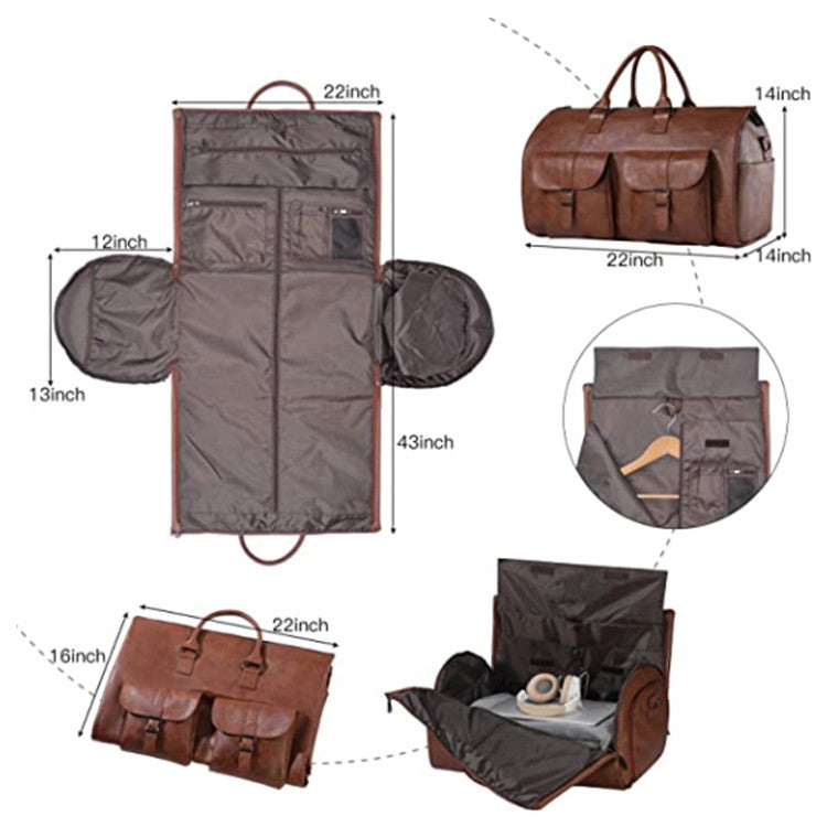 Convertible Travel Leather Carry-On Luggage Bag