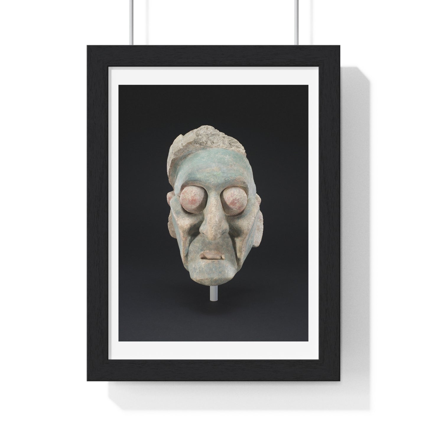 Head from a Figure, Mayan Sculpture (600–909) from the Original, Framed Print