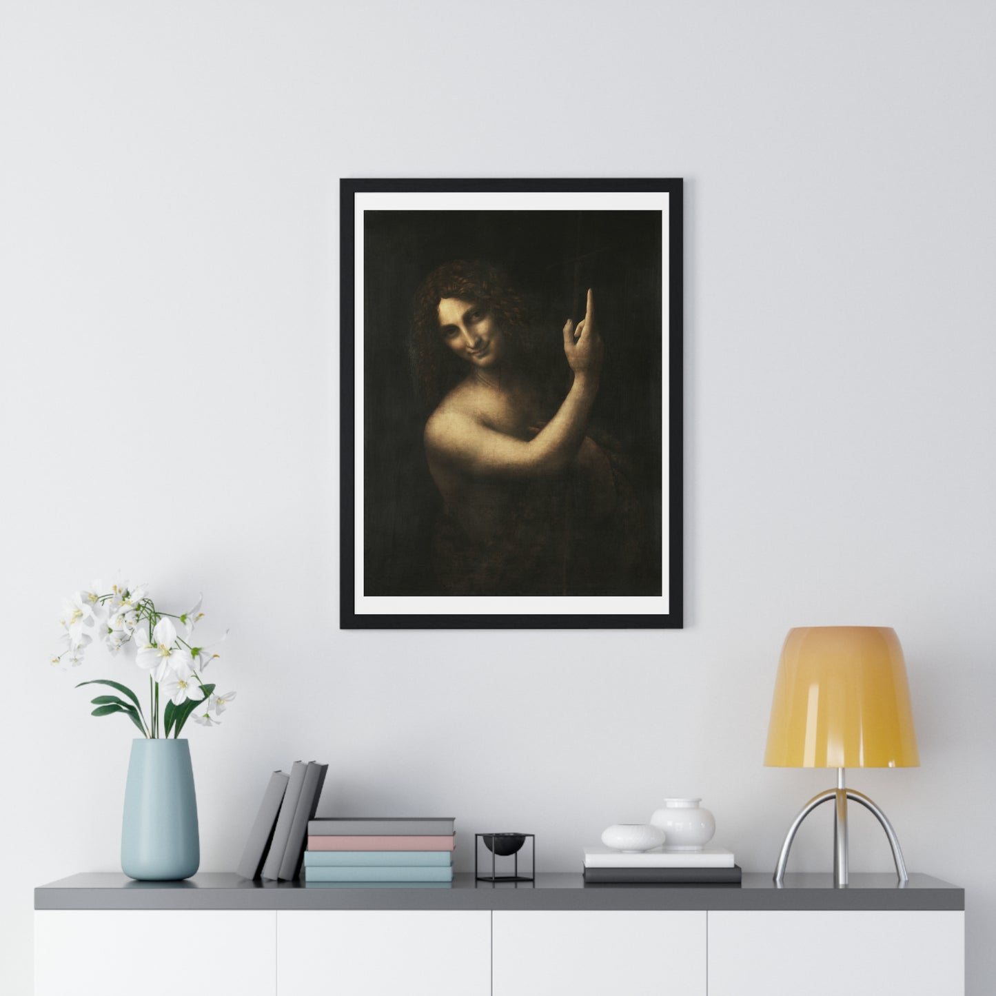 Saint John the Baptist (1513-1516) Famous Painting by Leonardo da Vinci, from the Original, Framed Art Print