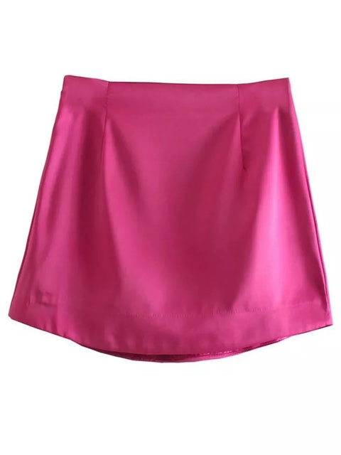 Vireous Classic Satin Short Skirt