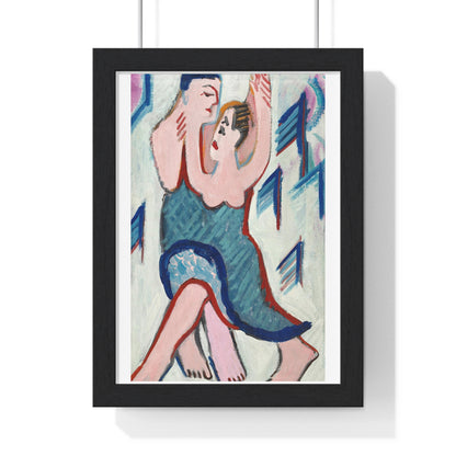 Dancing Couple in the Snow [reverse] by Ernst Ludwig Kirchner (1928–1929) from the Original, Framed Art Print