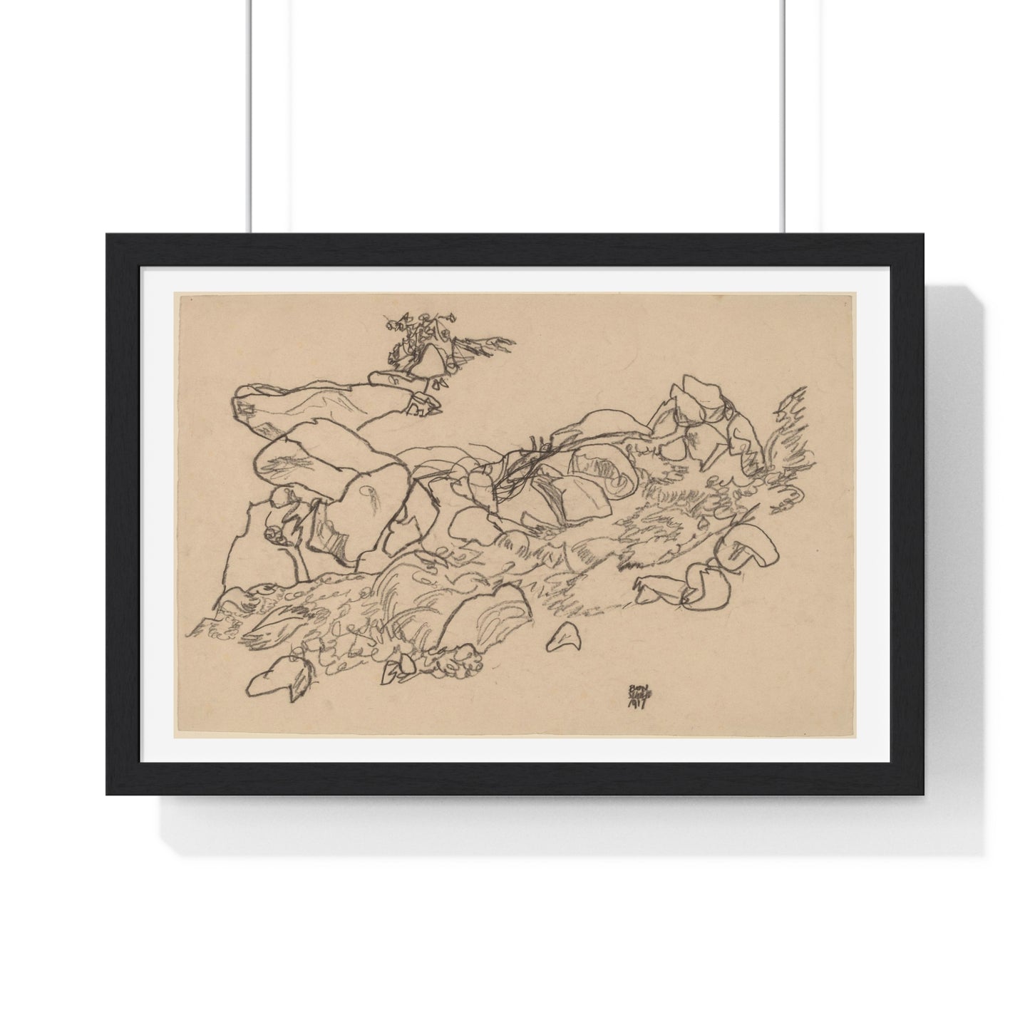 Mountain Stream (1917) by Egon Schiele, from the Original, Framed Art Print