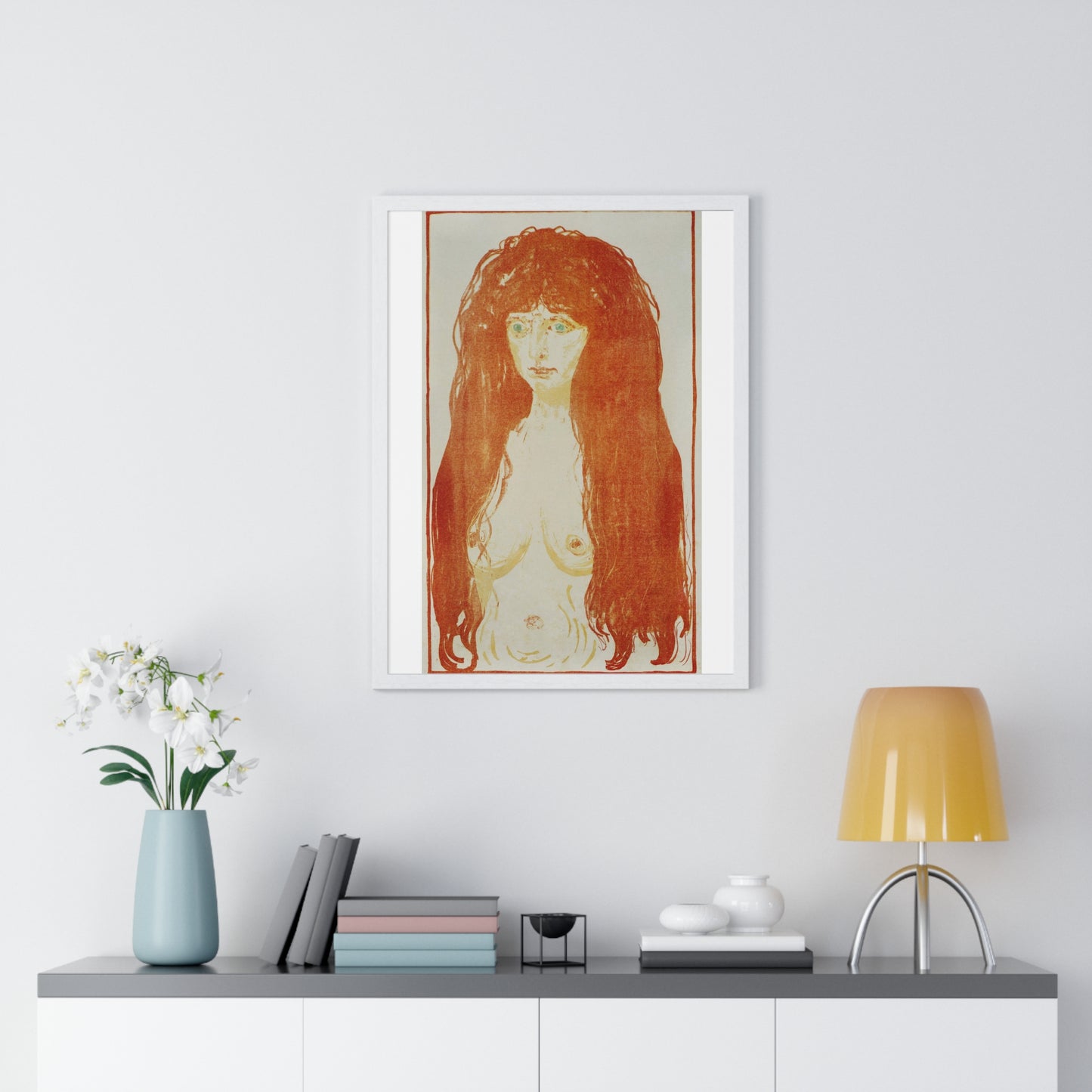 The Sin (Woman with Red Hair and Green Eyes) by Edvard Munch (1902) from the Original, Framed Art Print