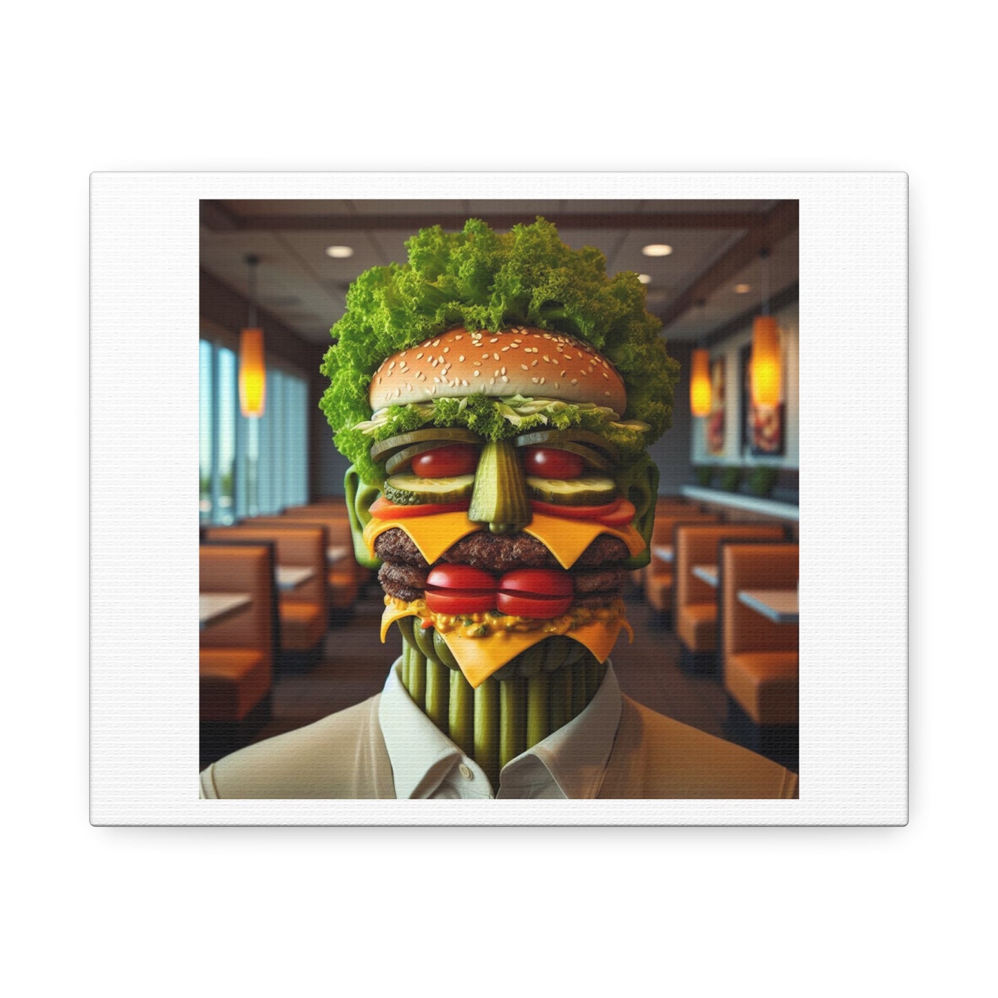 Emperor Rudolf II as Vertumnus Recreated as Burger Art 'Designed by AI' Print on Canvas