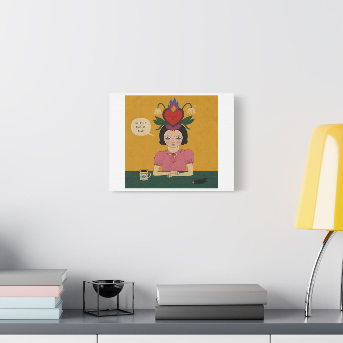 I'm Fine, Cartoon Art Print on Canvas