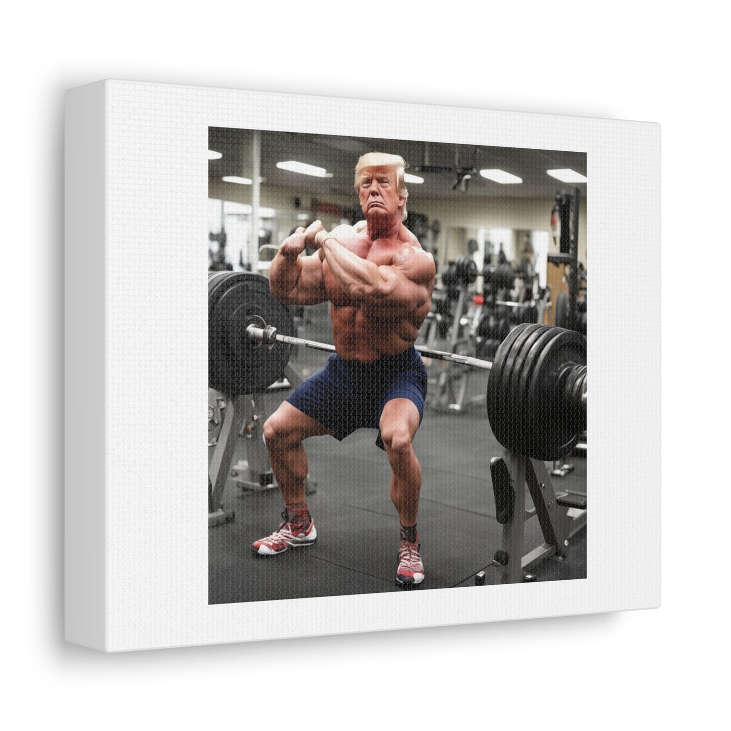 Body Builder Donald Trump 'Designed by AI' Art Print on Canvas