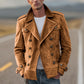 Vireous Men's Double-Breasted Casual Jacket, Multicolours