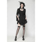 Dark in Love Luca Black Hollow Lace Gemstone-Button Adjustable Waist Dress