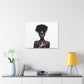 Black is Beautiful Fashion Portrait, Art Print 'Designed by AI', on Satin Canvas