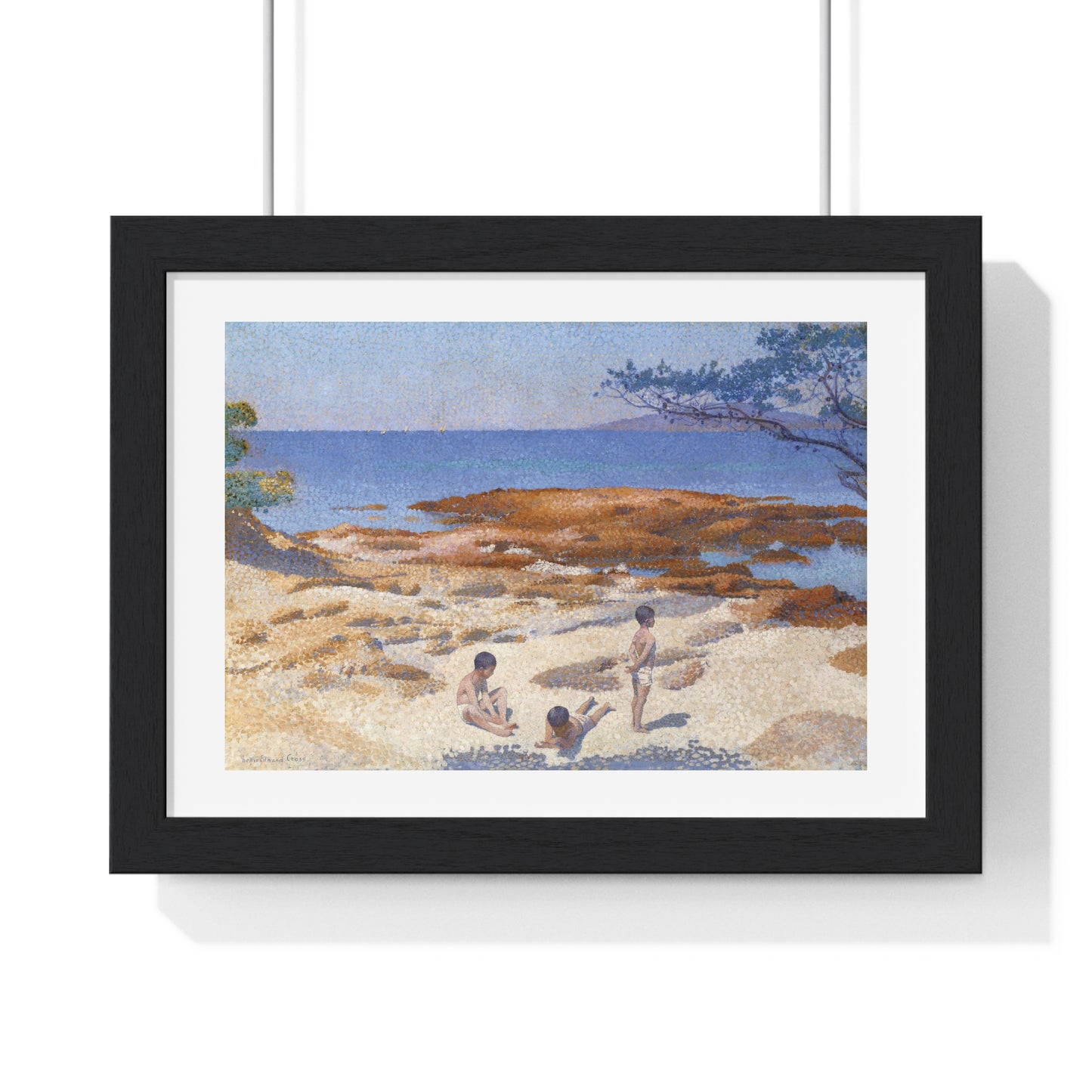 Beach at Cabasson (1891–1892) by Henri-Edmond Cross, from the Original, Framed Art Print