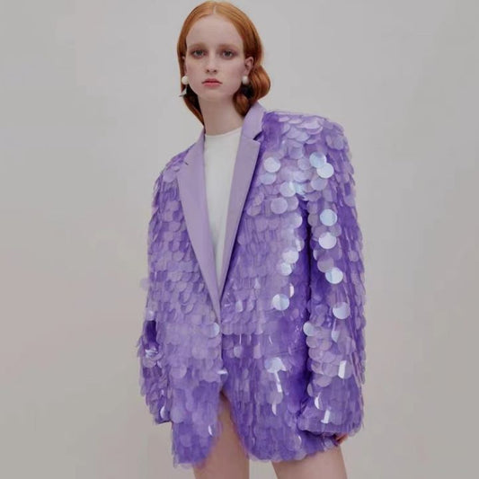 Loose Petal Sequins Women's Fashion Tuxedo, Glam Eveningwear