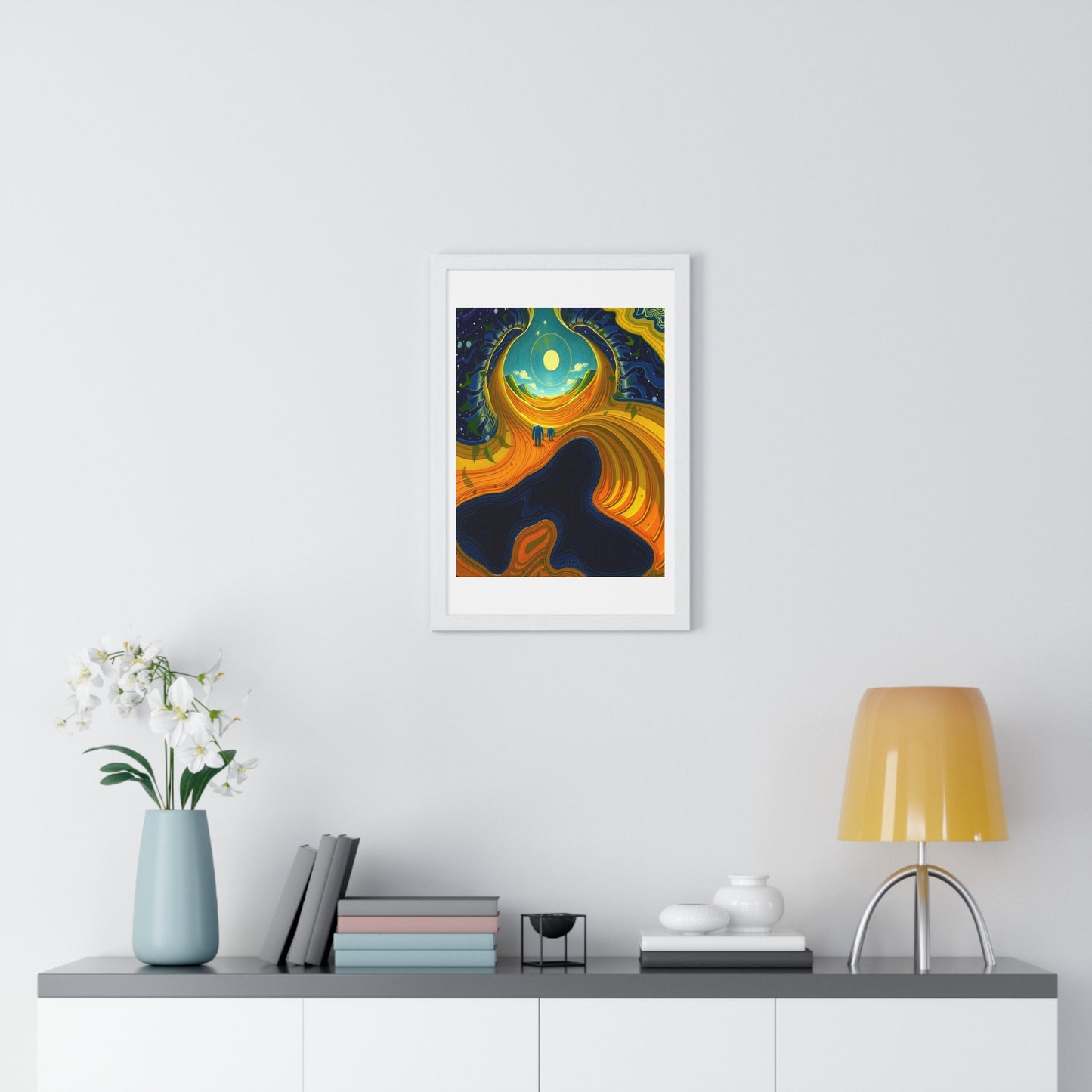 Approaching the Event Horizon, Abstract Art 'Designed by AI' Framed Print