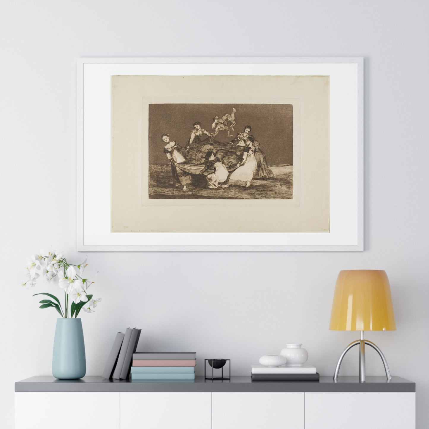 Heavier than a Dead Donkey, from Los Proverbios (1815) by Francisco José de Goya y Lucientes, Framed Print