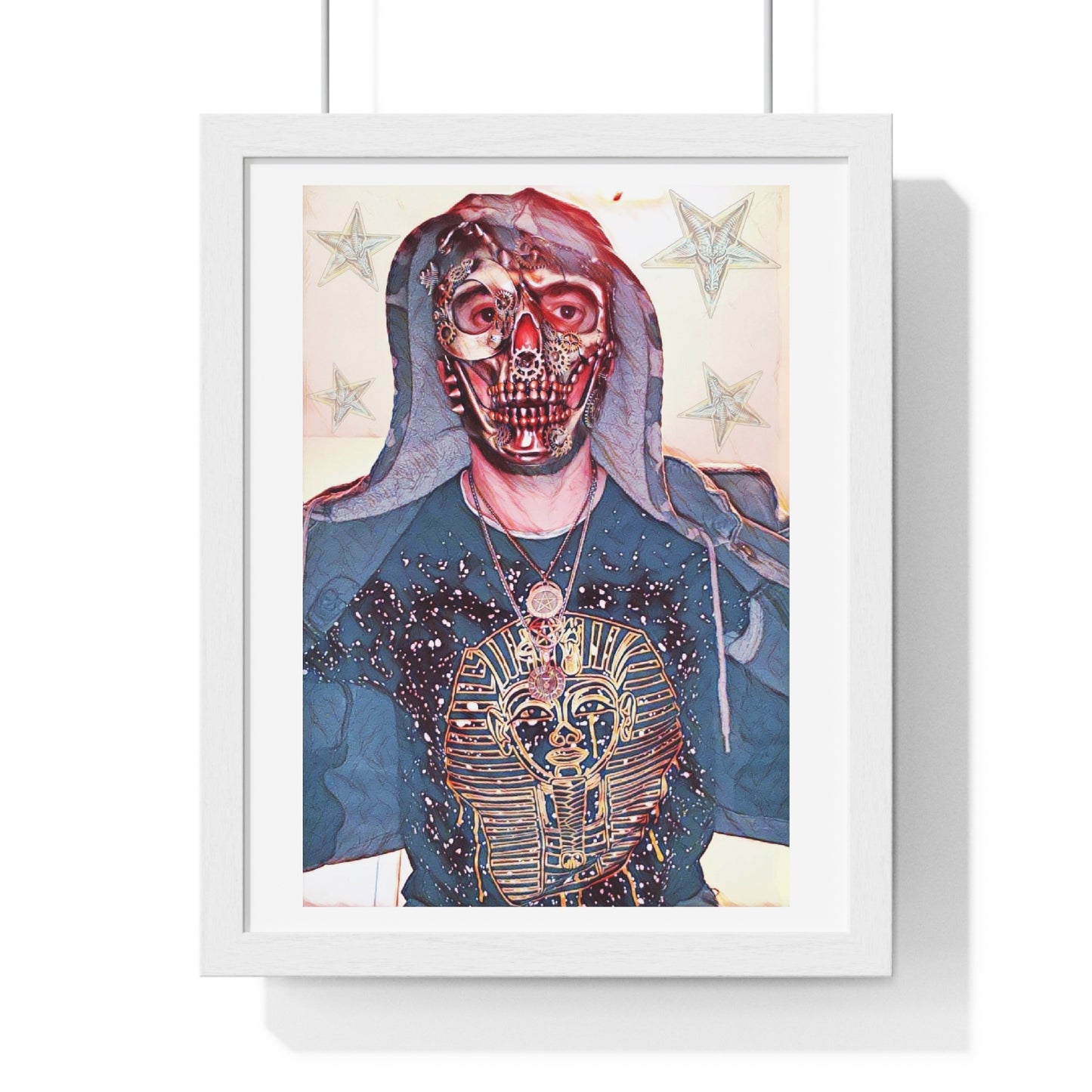 Alt Punk Portrait Art, Large Decor Framed Print