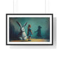 What the Rabbit Knew, the Girl Didn't 'Designed by AI' Framed Art Print