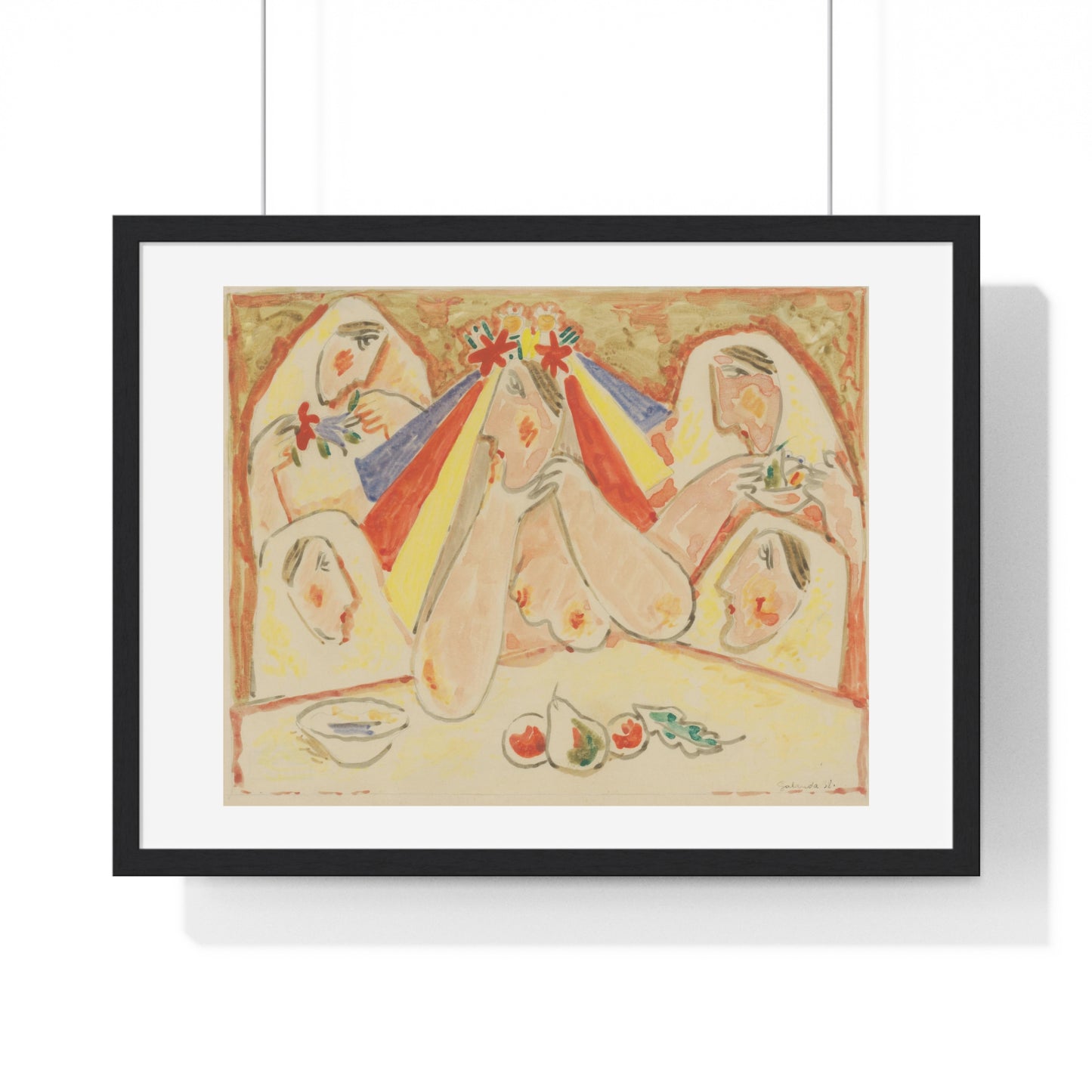 Bride (Bride Among Bridesmaids) by Mikuláš Galanda (1938), from the Original, Framed Art Print