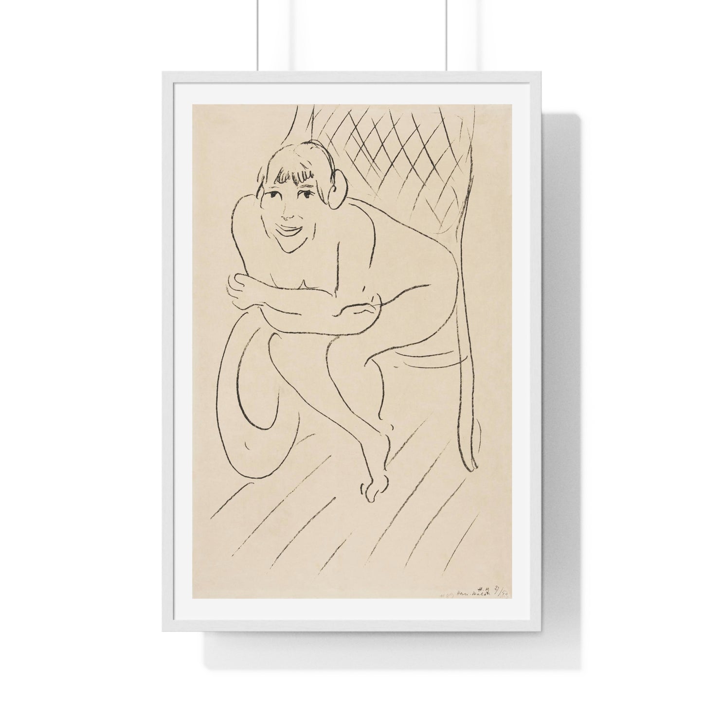 Nude Seated in a Rocking Chair (1914) by Henri Matisse from the Original, Framed Art Print