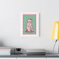 Cute Pink Cat Stretched Canvas Wall Art
