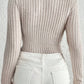 Vireous Women's Ribbed Mock Neck Knit Jumpsuit