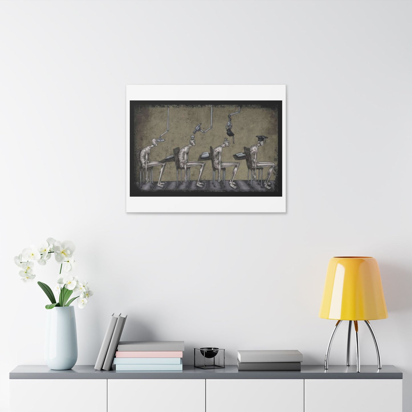 Mediocre Souls of Academia, Cartoon Art, Canvas Art Print