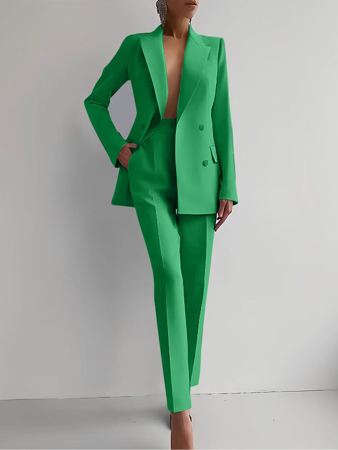 Vireous Women's Classic Trouser Suit, Business Suit, Multi Colours