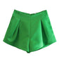 Vireous Vintage High-Waist Women's Satin Shorts