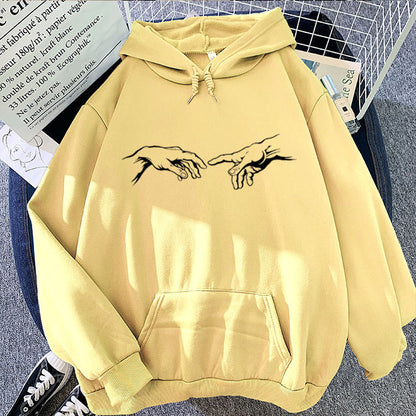Michelangelo's 'Creation of Adam' Sketch Design Hoodie