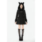 Dark in Love Cat-Ear Faux Fur-Trim Gothic Hooded Coat