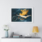 With Pedal Power My Bike Takes Flight into the Boundless Light! III 'Designed by AI' Framed Art Print